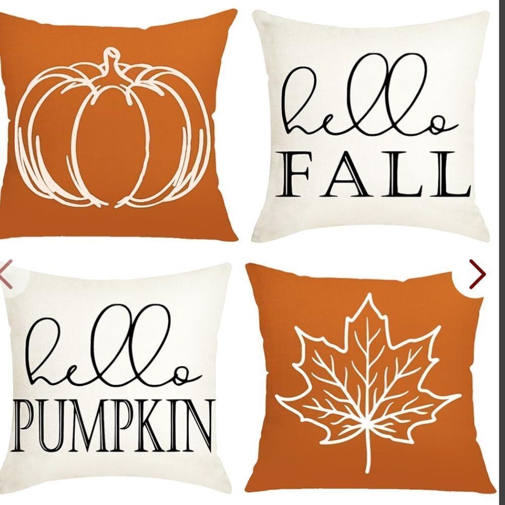 Set of Fall Themed Decorative Pillow Covers